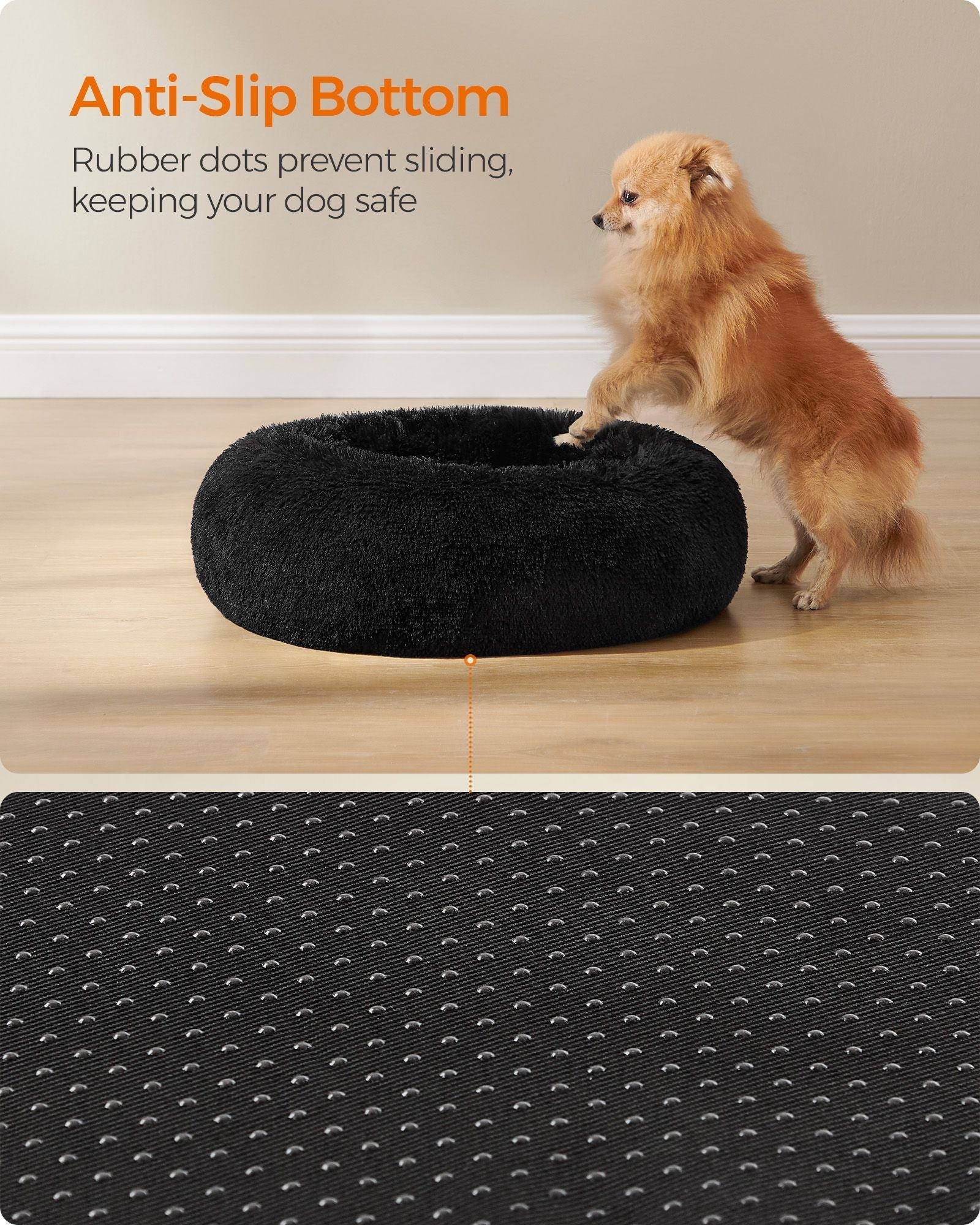 Dog Bed - Ink Black - Plush