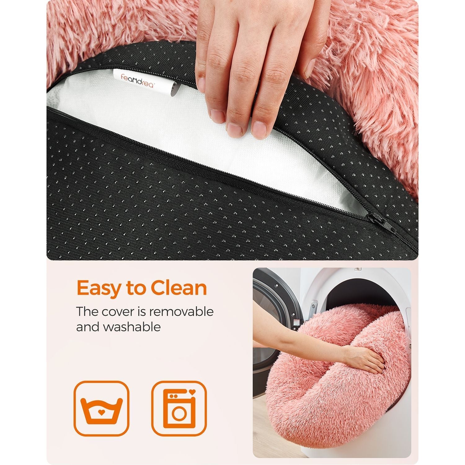 Dog Bed - Soft Surface, 50 cm - Pink - Plush