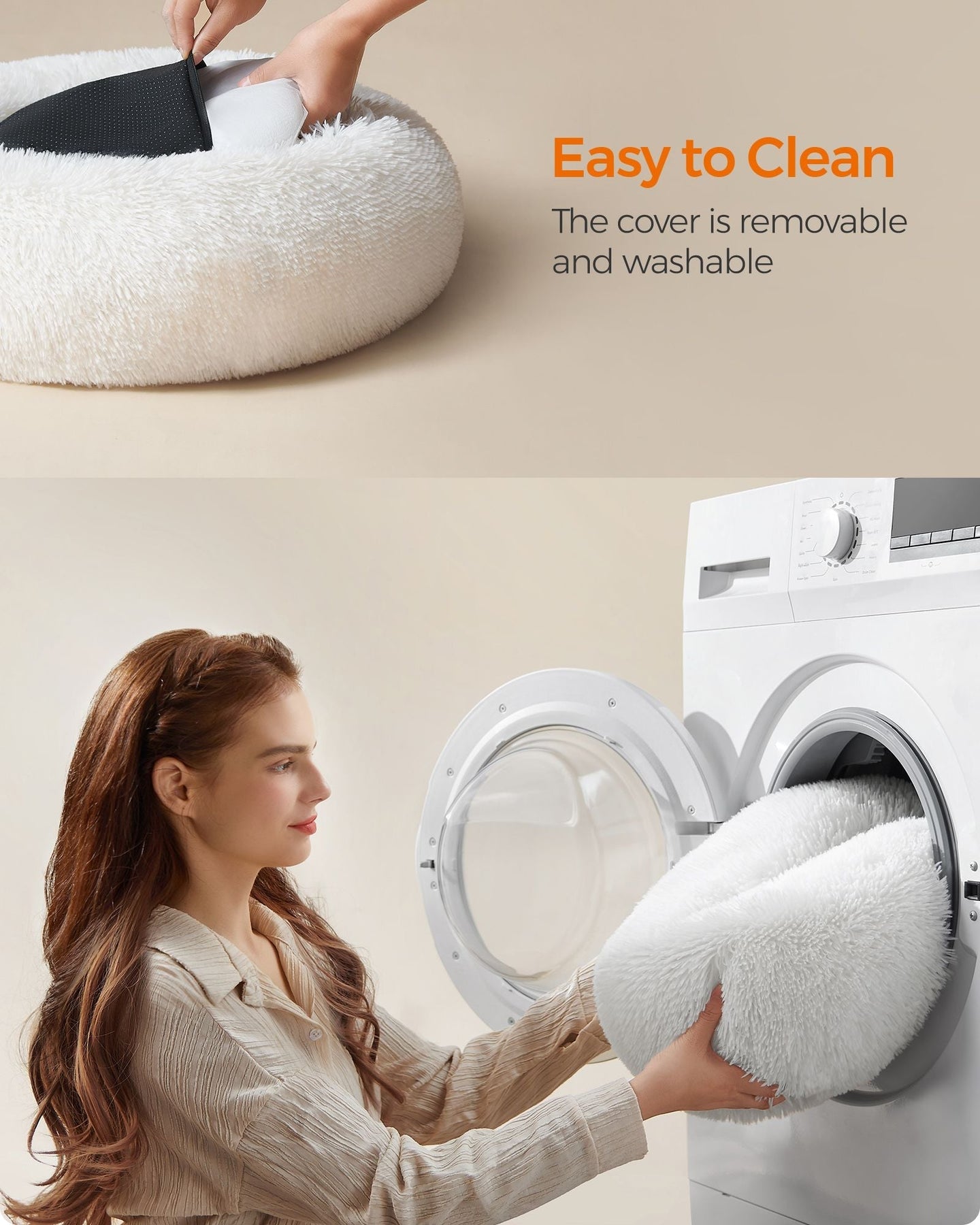 Dog Bed - Cloud White - Soft Plush