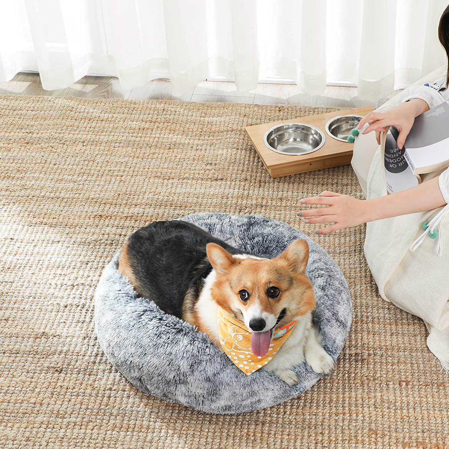 Dog Bed - Gray - Soft Plush