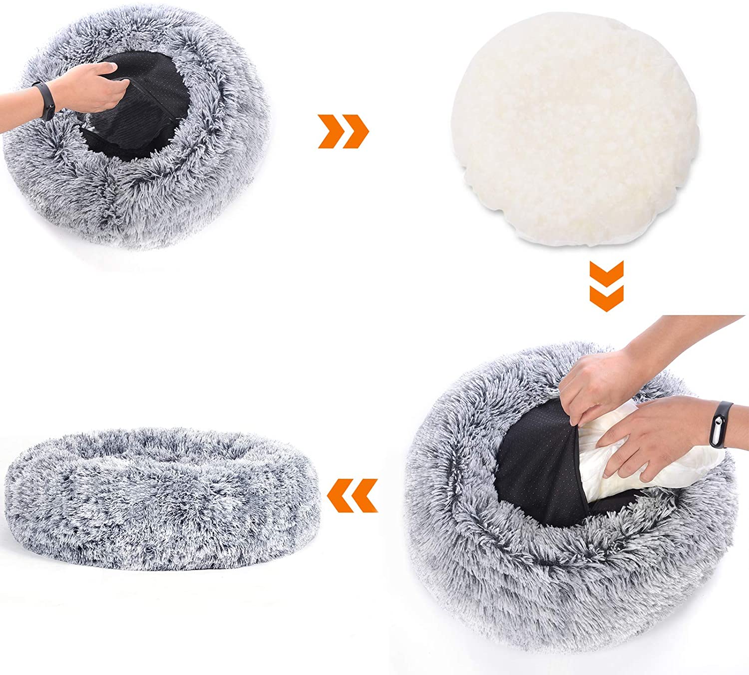 Dog Bed - Gray - Soft Plush