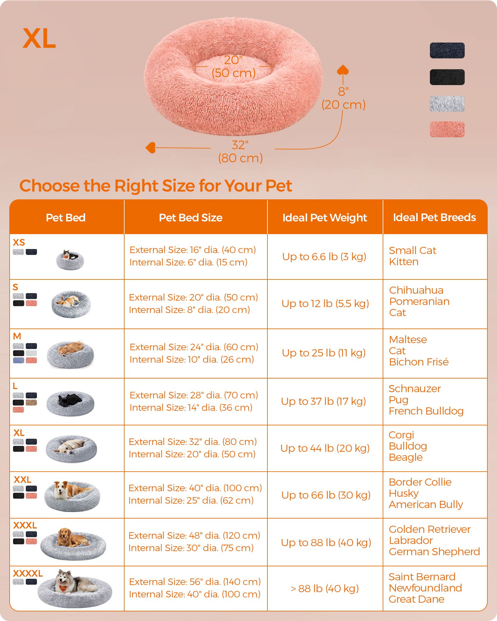 Dog Bed - Pink - Plush