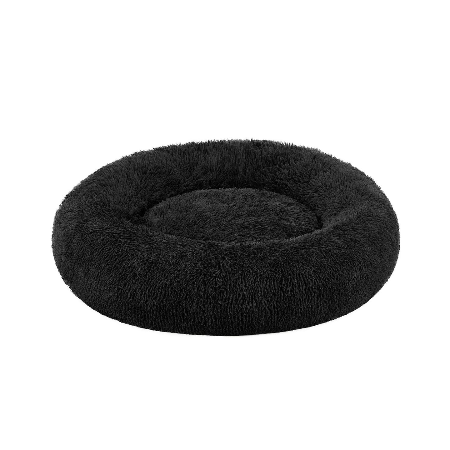 Round Dog and Cat Bed - Ink Black - Soft Plush