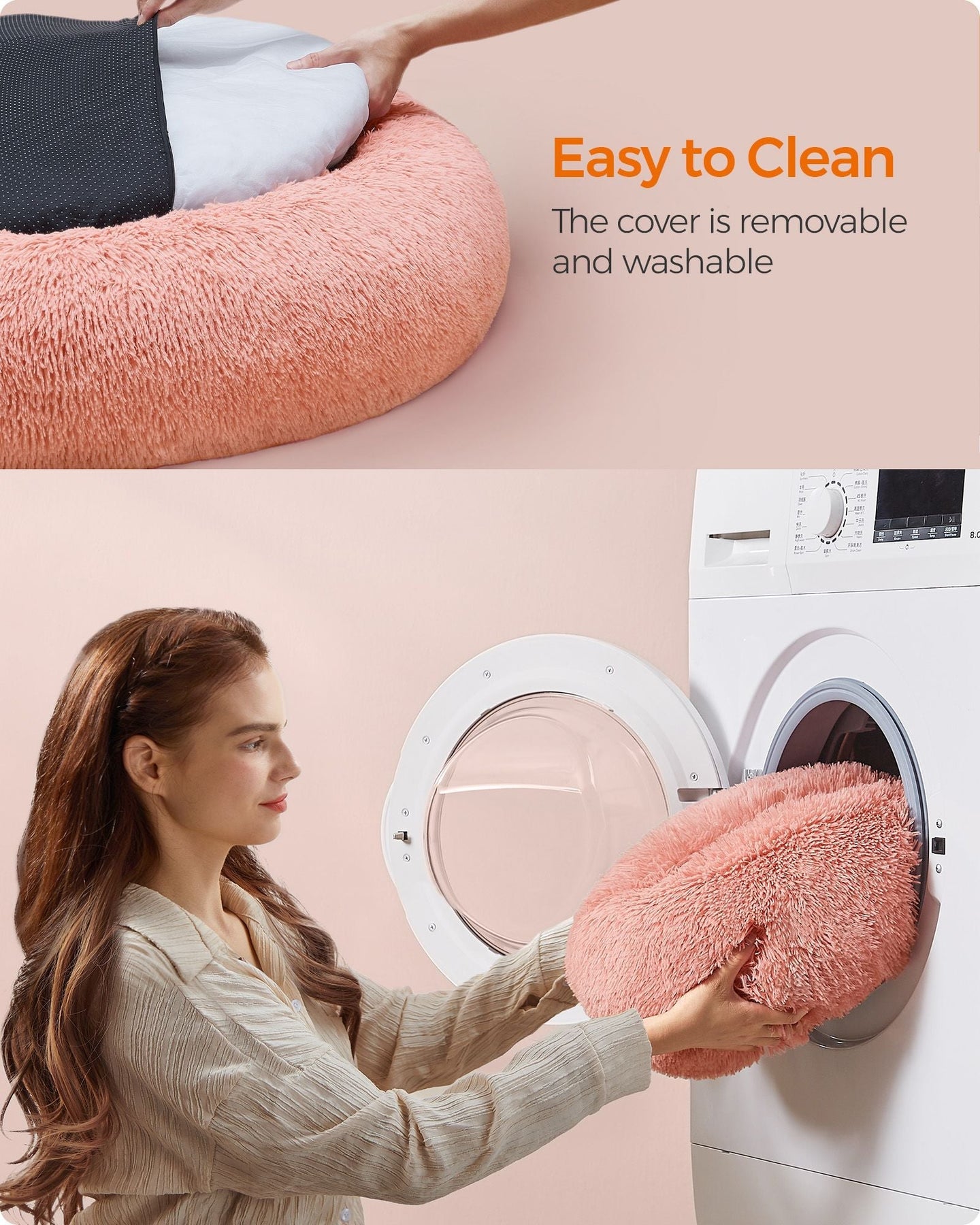 Dog Bed - Pink - Plush