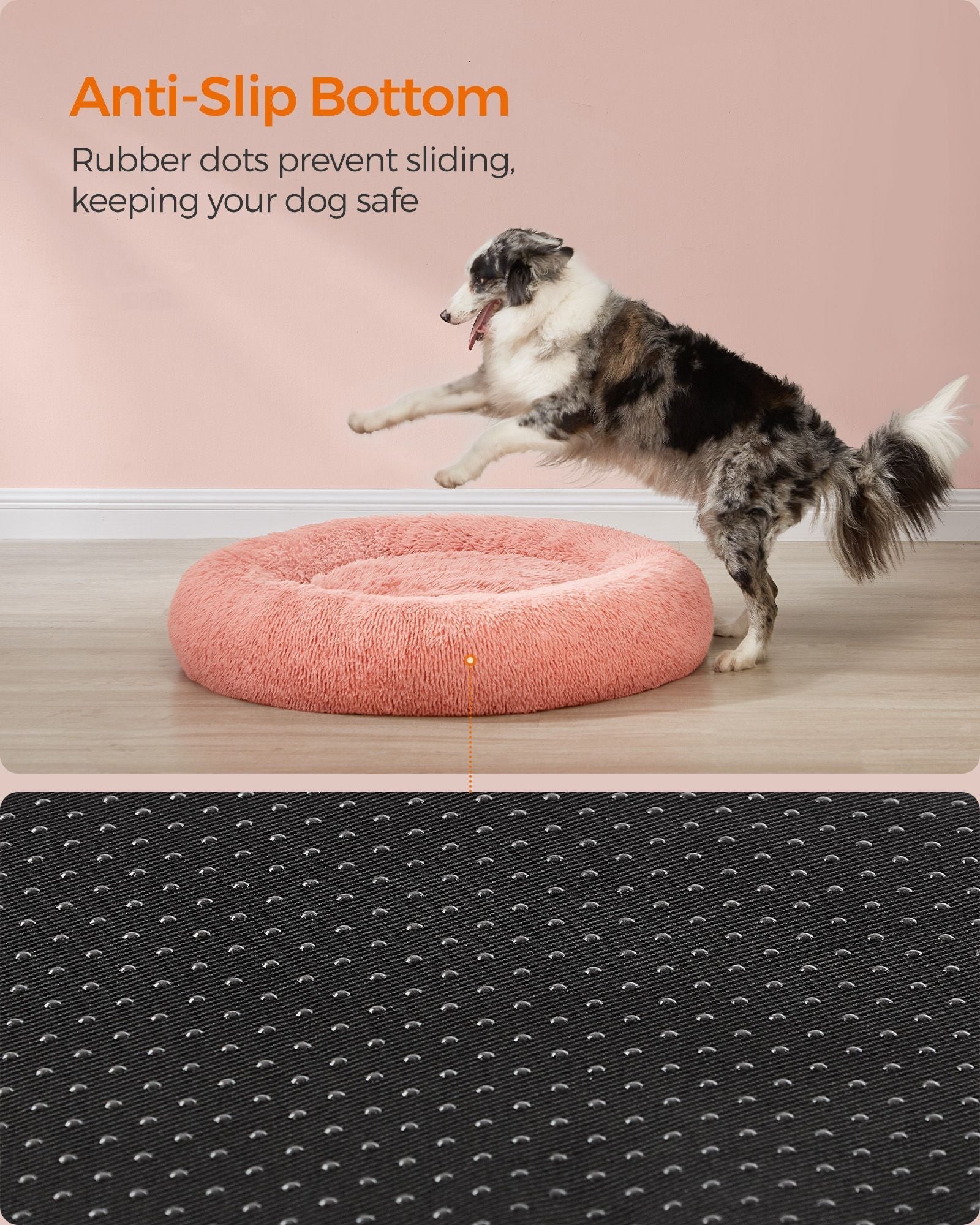 Dog Bed - Pink - Plush