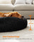 Fluffy Dog Bed - 120 cm Diameter - Ink Black - Soft Plush