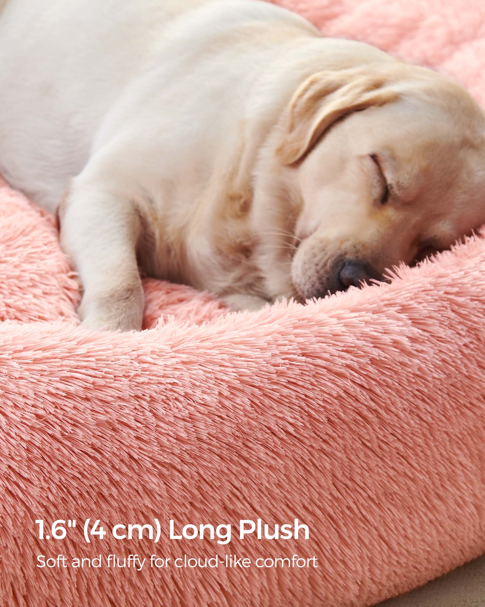 Fluffy Dog and Cat Bed - Pink - Soft Plush