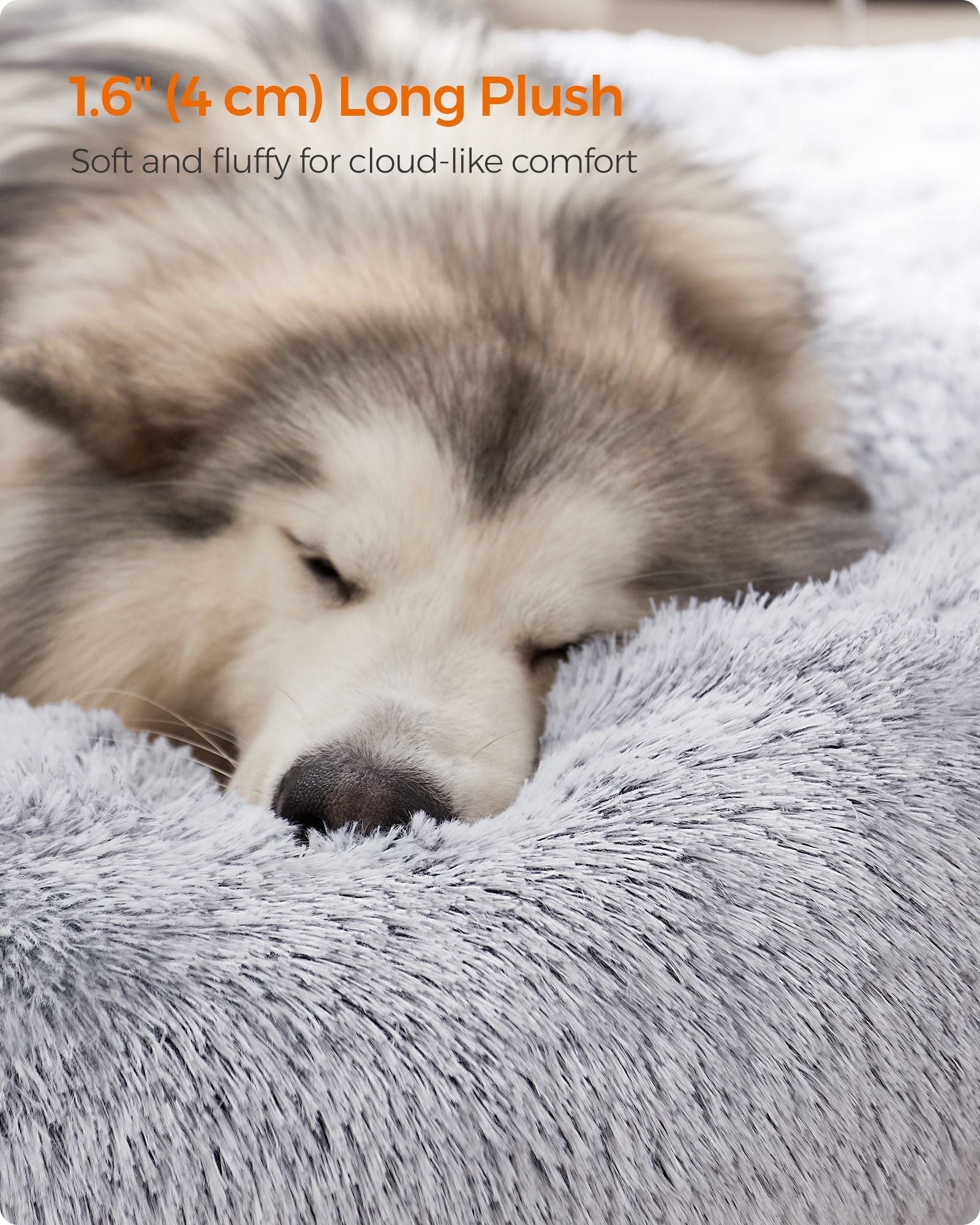 Dog Bed - Soft Surface, 140 cm - Grey Ombré - Plush