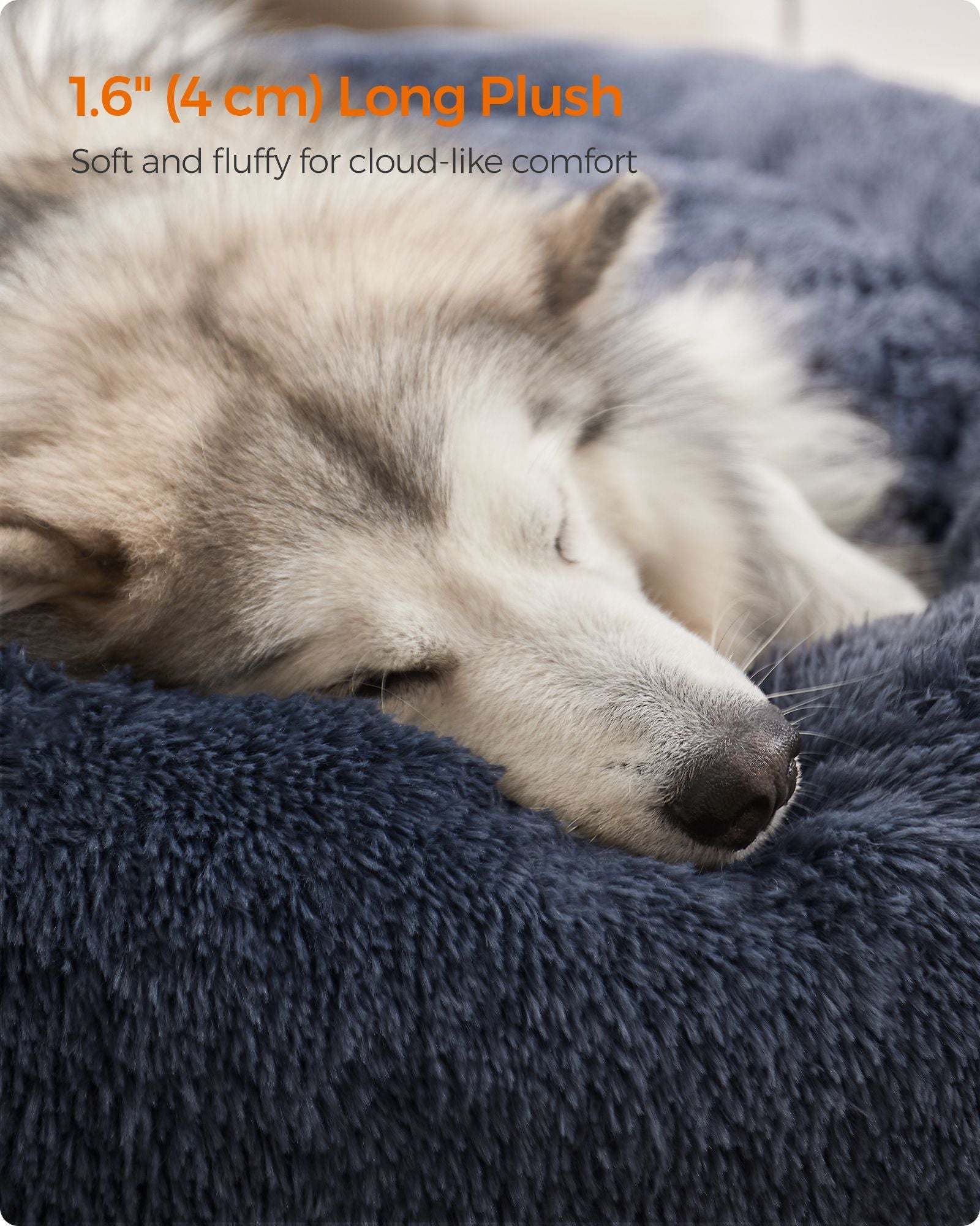 Fluffy Dog Bed - 140 cm - Dark Grey - Soft Plush