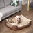 Reversible Dog Bed - Fabric - Brown - Spacious Cushion Design 85 x 65 x 21 cm