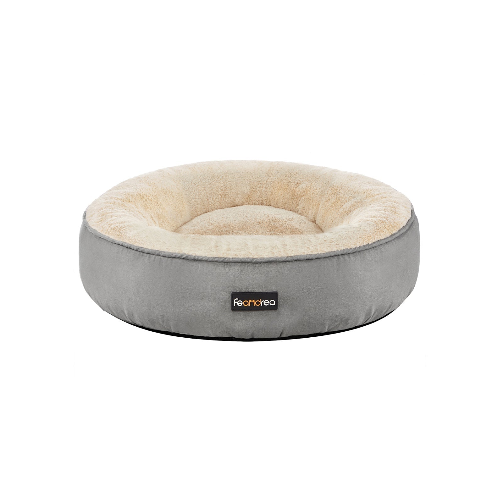 Dog Bed - Fabric - Dark Grey - Donut Shape with Removable Cushion