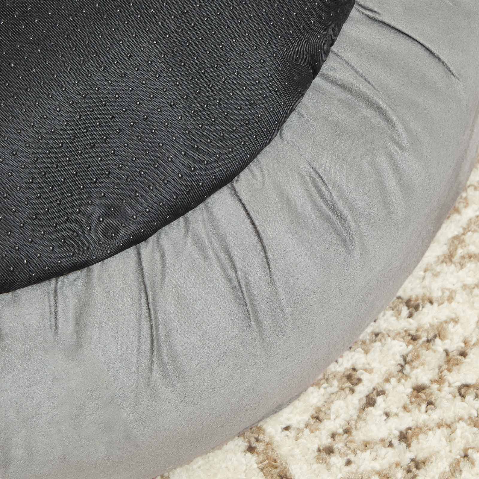 Dog Bed - Fabric - Dark Grey - Donut Shape with Removable Cushion