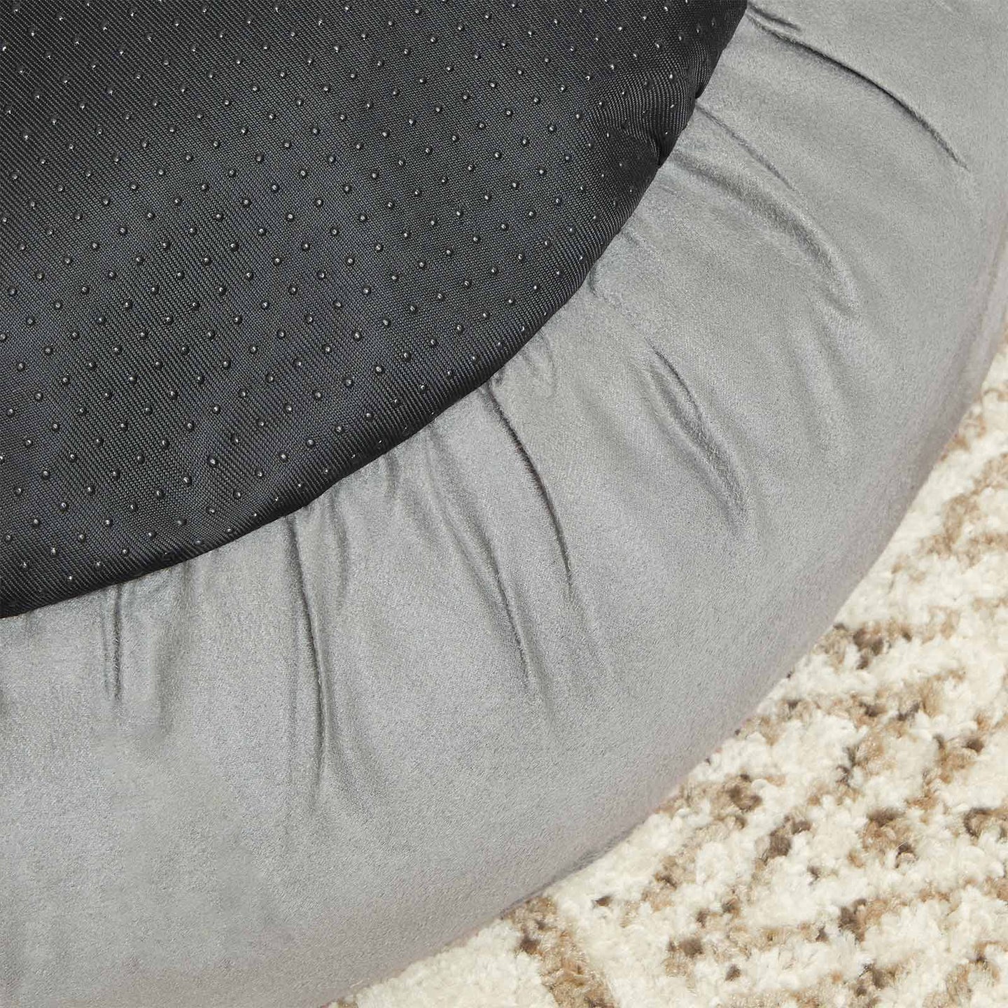 Dog Bed - Fabric - Dark Grey - Donut Shape with Removable Cushion