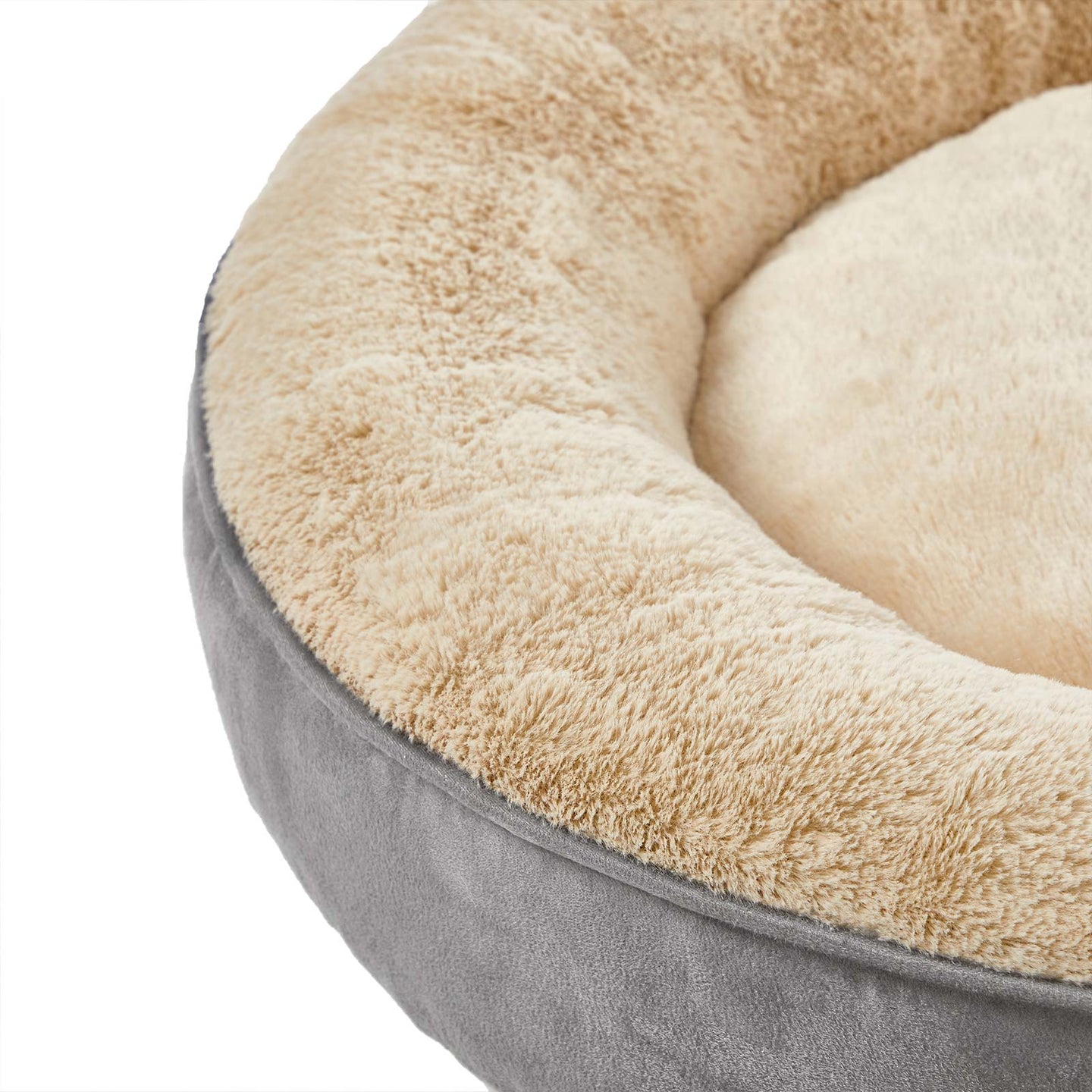 Dog Bed - Fabric - Dark Grey - Donut Shape with Removable Cushion