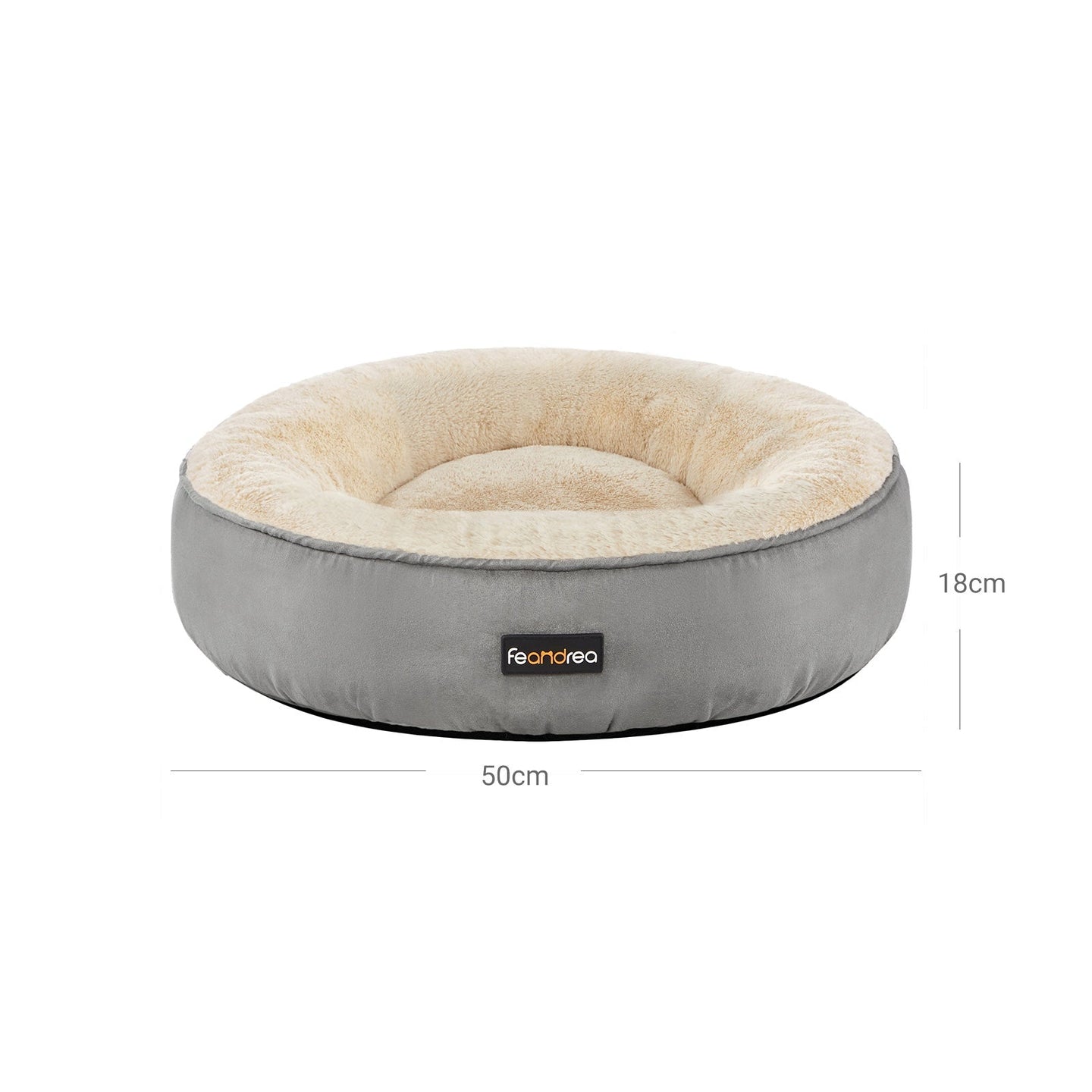 Dog Bed - Fabric - Dark Grey - Donut Shape with Removable Cushion