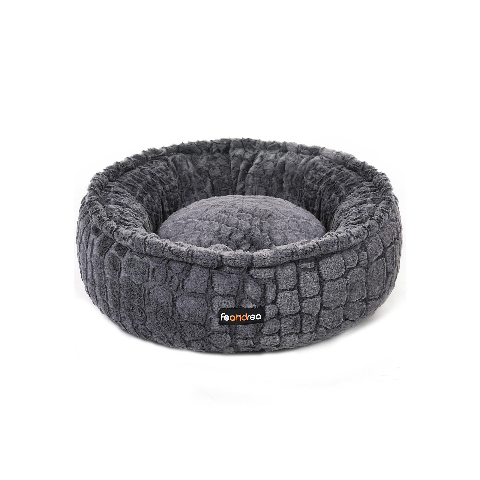 Small Plush Pet Bed - White - Comfortable Round Design