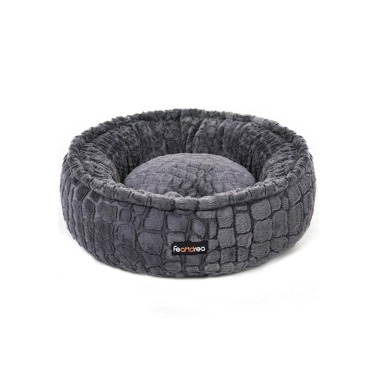 Small Plush Pet Bed - White - Comfortable Round Design