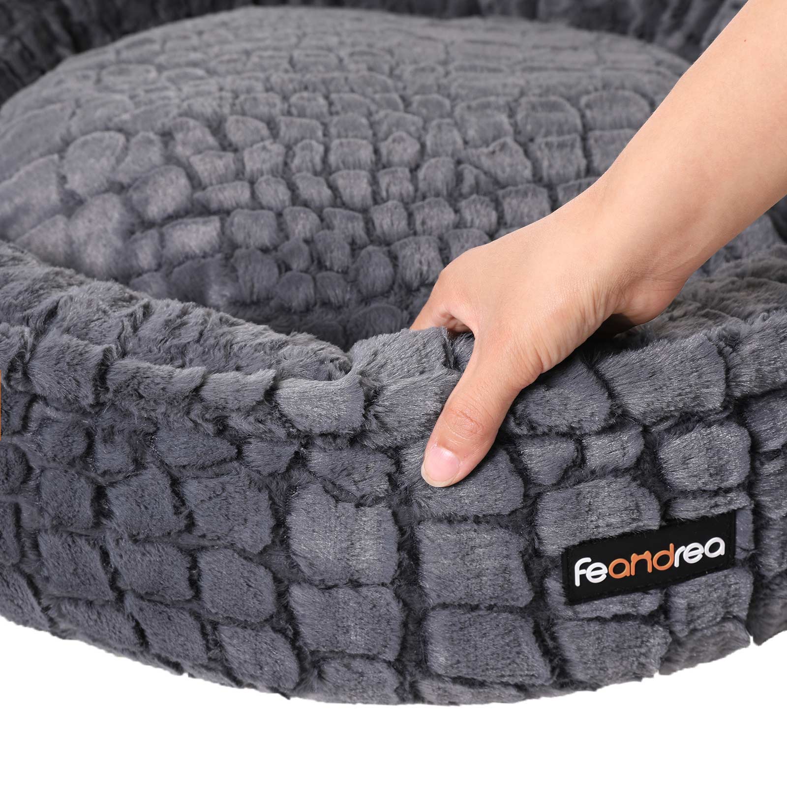Small Plush Pet Bed - White - Comfortable Round Design