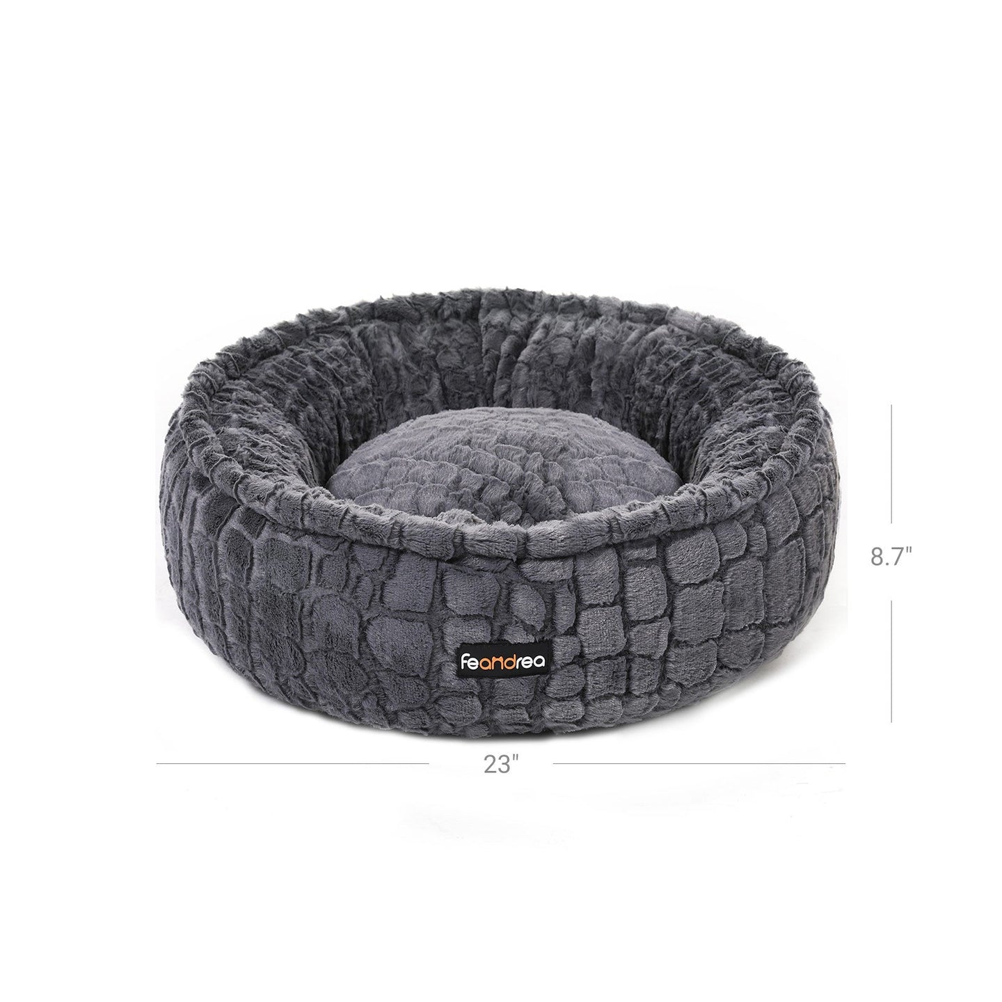 Small Plush Pet Bed - White - Comfortable Round Design