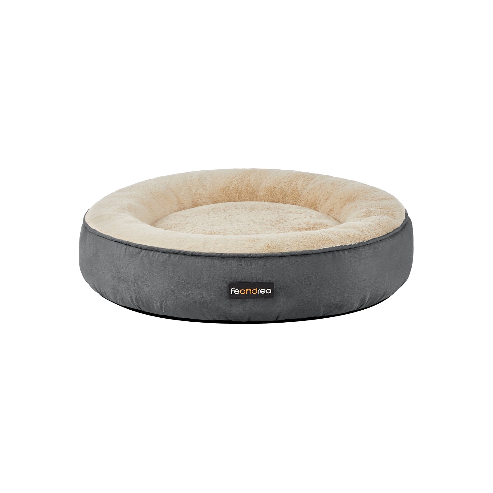 Round Dog Bed - Fabric - Dark Gray - Washable