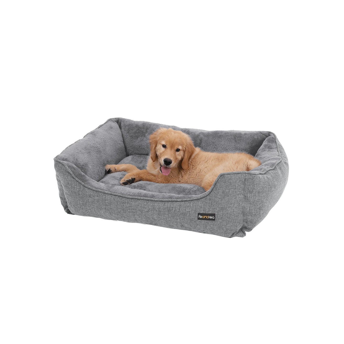Large Washable Dog Bed - Fabric - Brown - Removable Cover