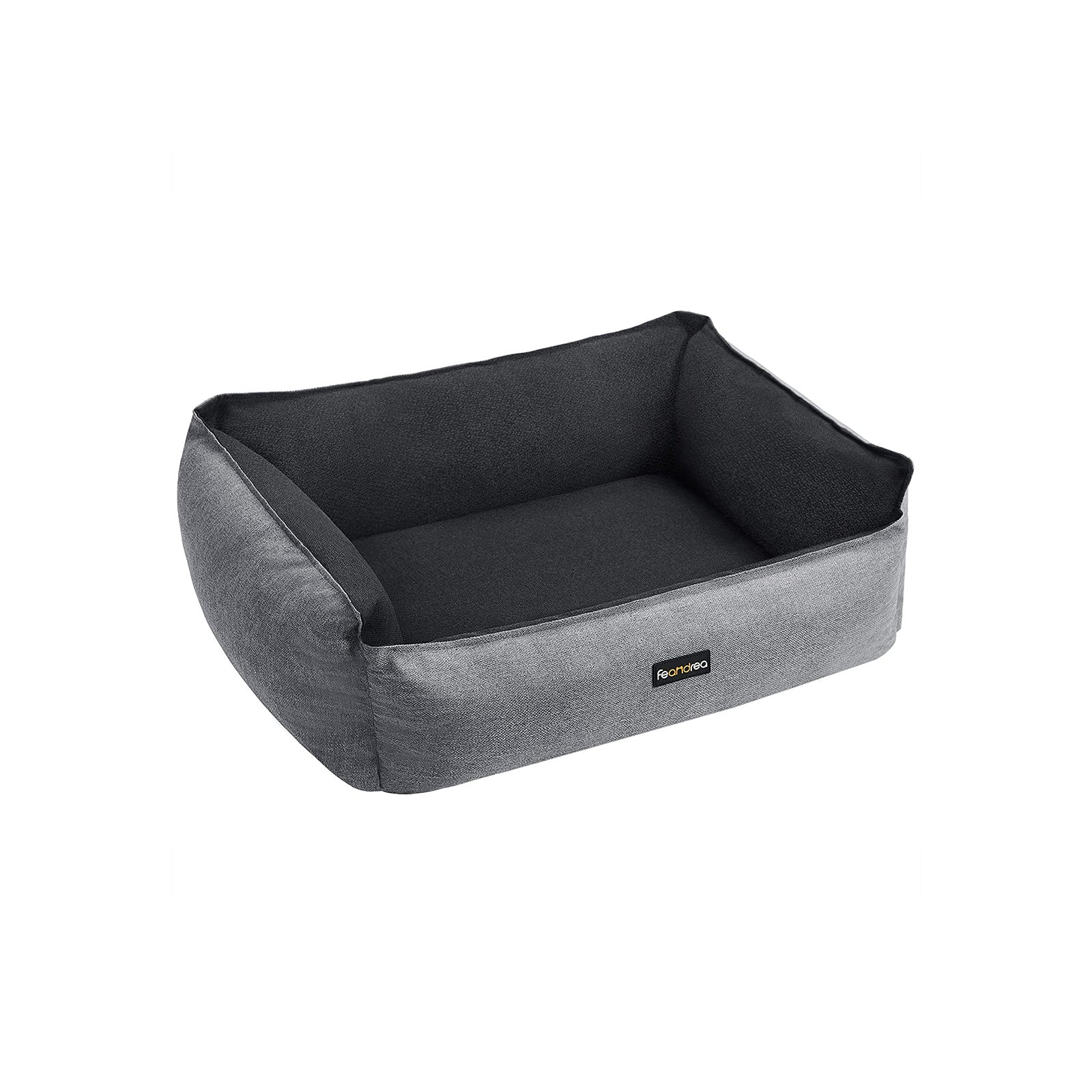 Large Reversible Washable Dog Bed - Fabric - Gray and Dark Gray - Premium Comfort