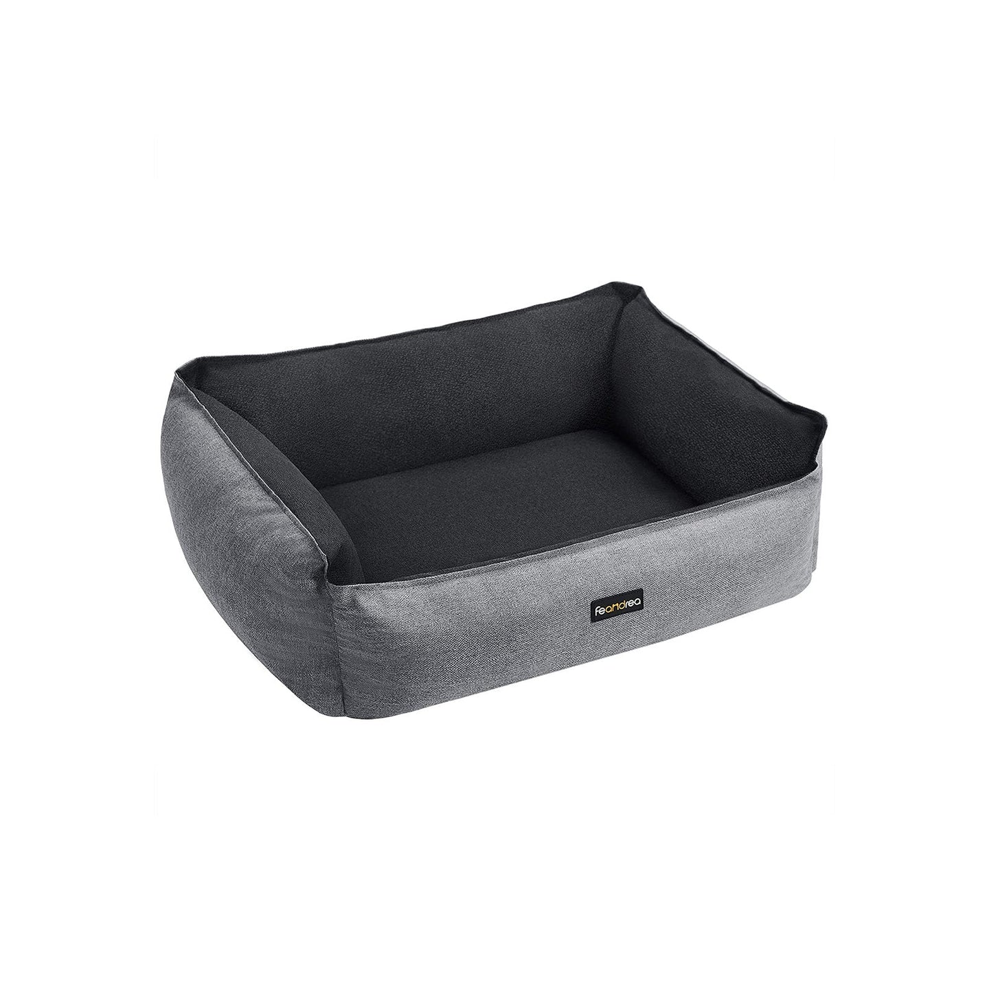 Large Reversible Washable Dog Bed - Fabric - Gray and Dark Gray - Premium Comfort