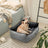 Large Reversible Washable Dog Bed - Fabric - Gray and Dark Gray - Premium Comfort