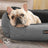 Large Reversible Washable Dog Bed - Fabric - Gray and Dark Gray - Premium Comfort