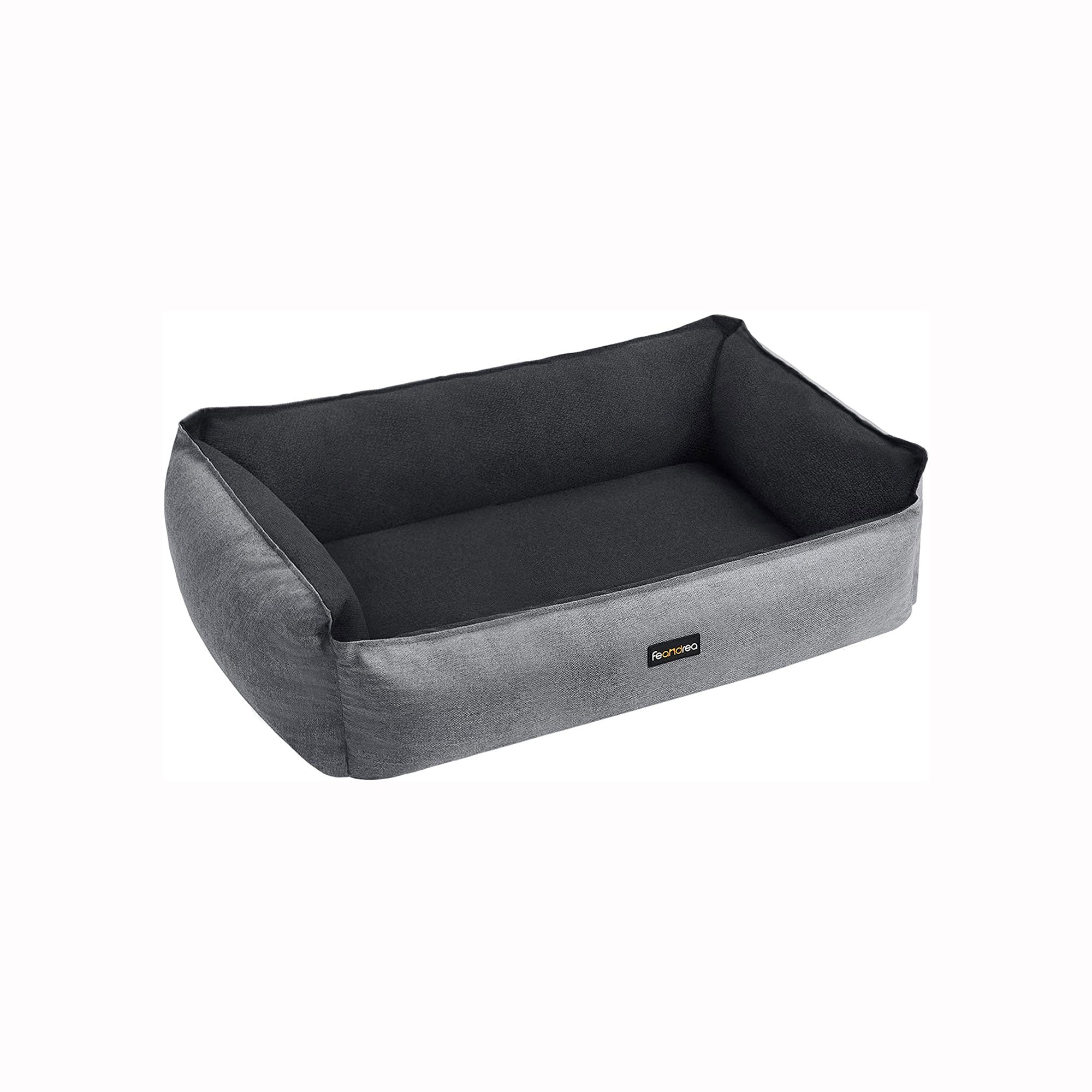 Medium-Size Washable Dog Bed - Reversible Fabric - Grey and Dark Grey - Premium Comfort
