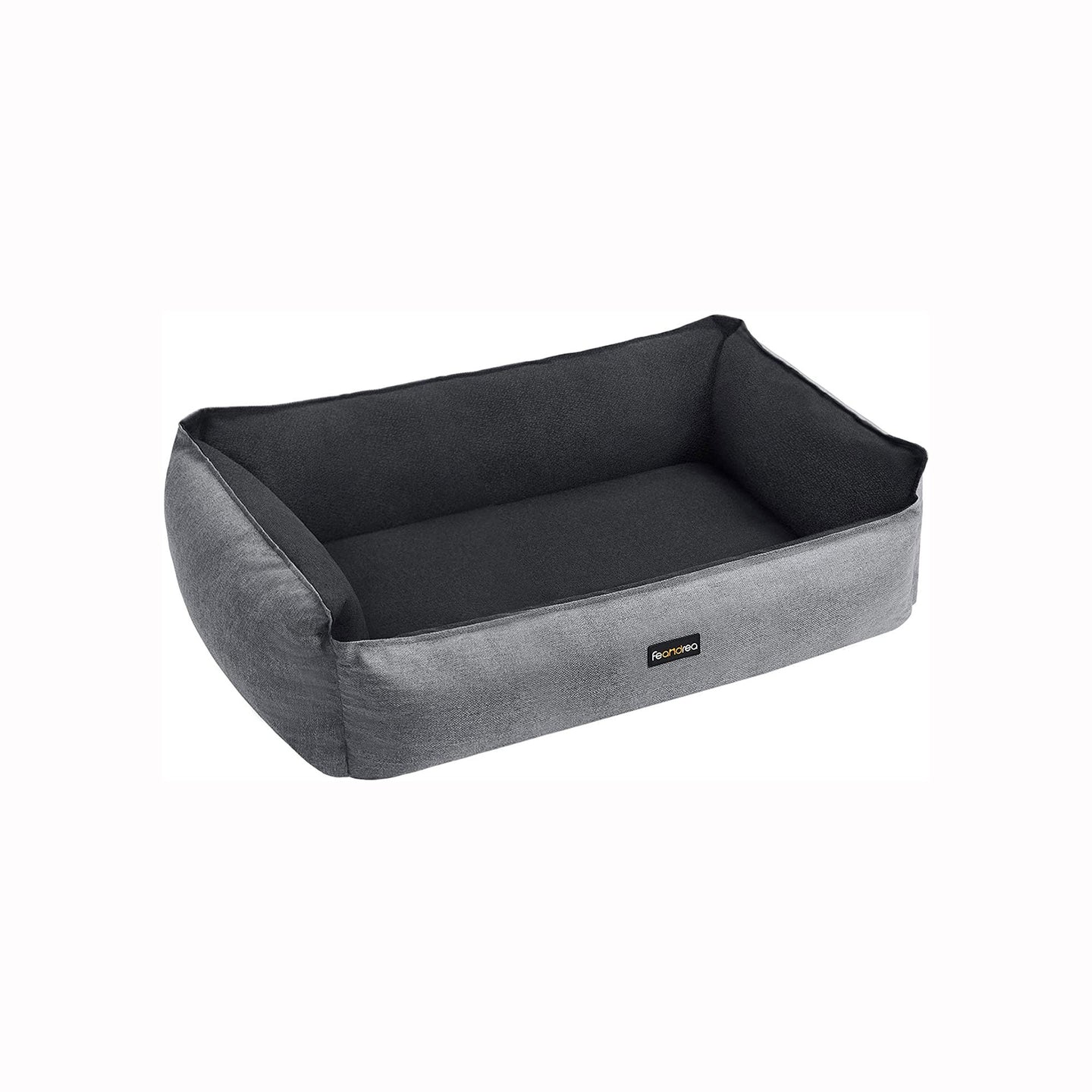 Medium-Size Washable Dog Bed - Reversible Fabric - Grey and Dark Grey - Premium Comfort