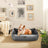 Medium-Size Washable Dog Bed - Reversible Fabric - Grey and Dark Grey - Premium Comfort