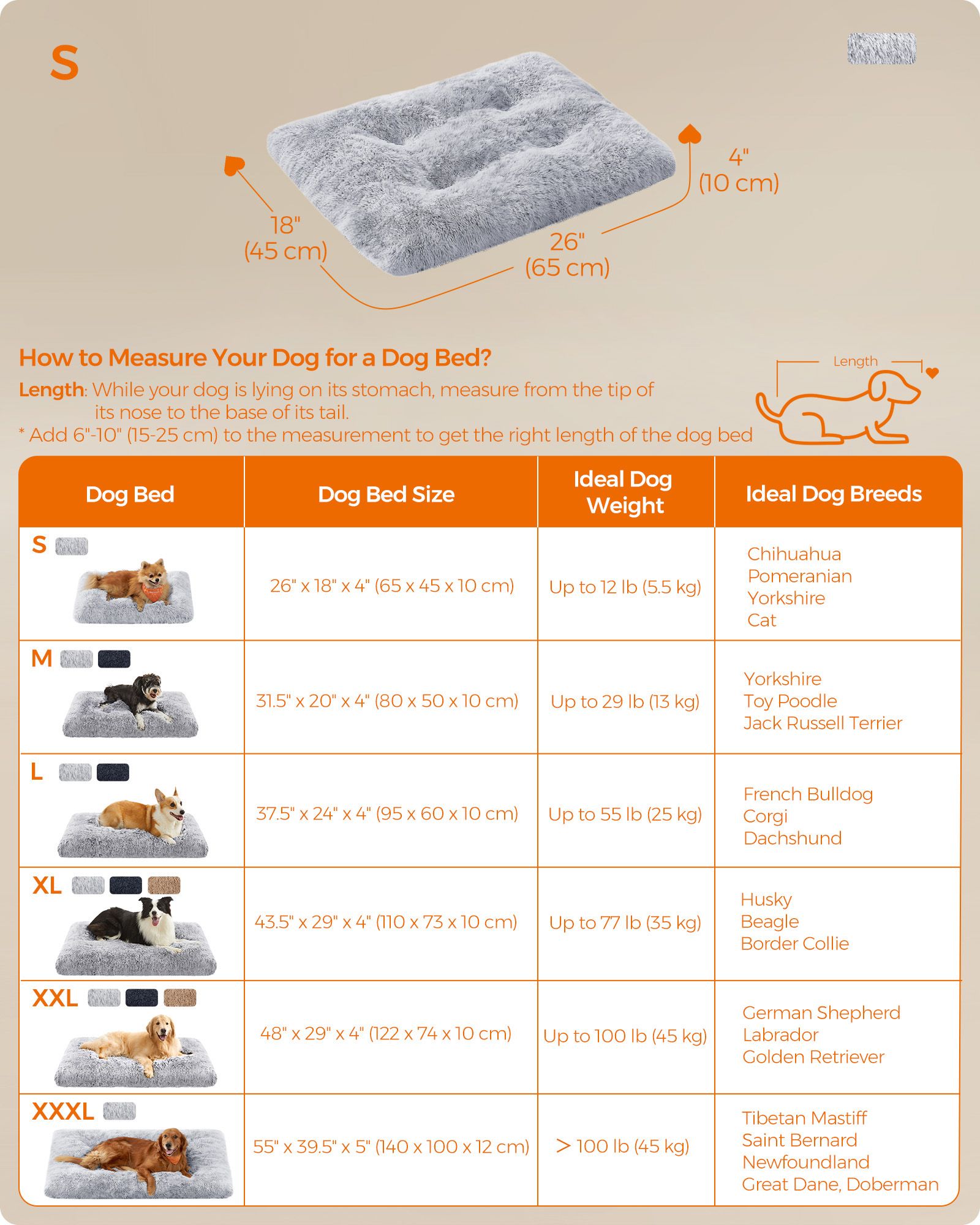 Dog Bed - Grey Ombré - Plush