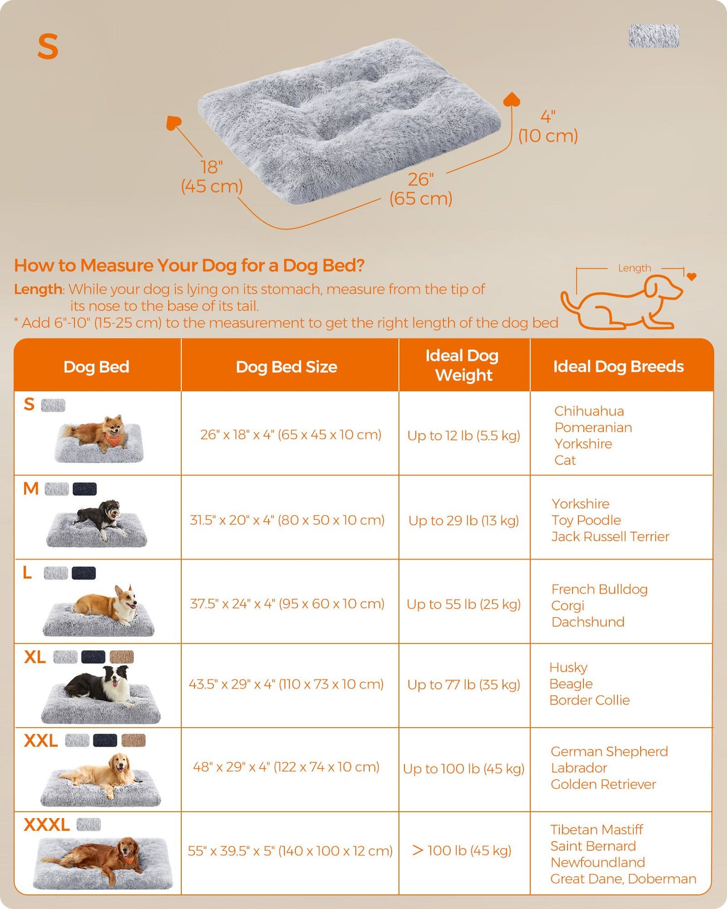 Dog Bed - Grey Ombré - Plush