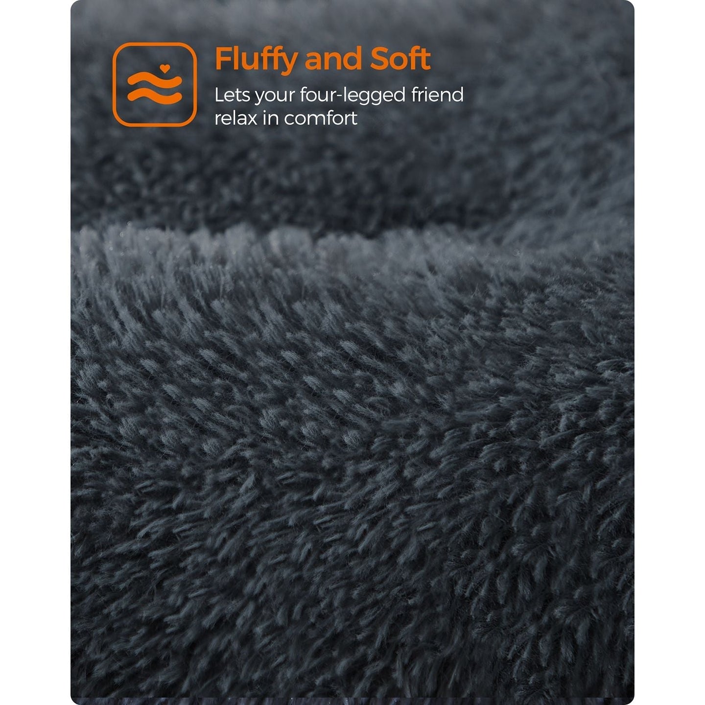 Dog Bed - Fluffy Fabric - Dark Grey - Machine Washable