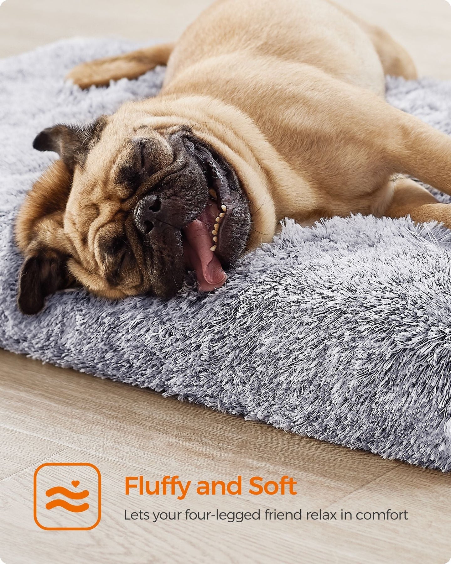 Dog Bed - Egg Crate Foam - Grey Ombré - Removable Washable Cover 80 x 50 x 8 cm
