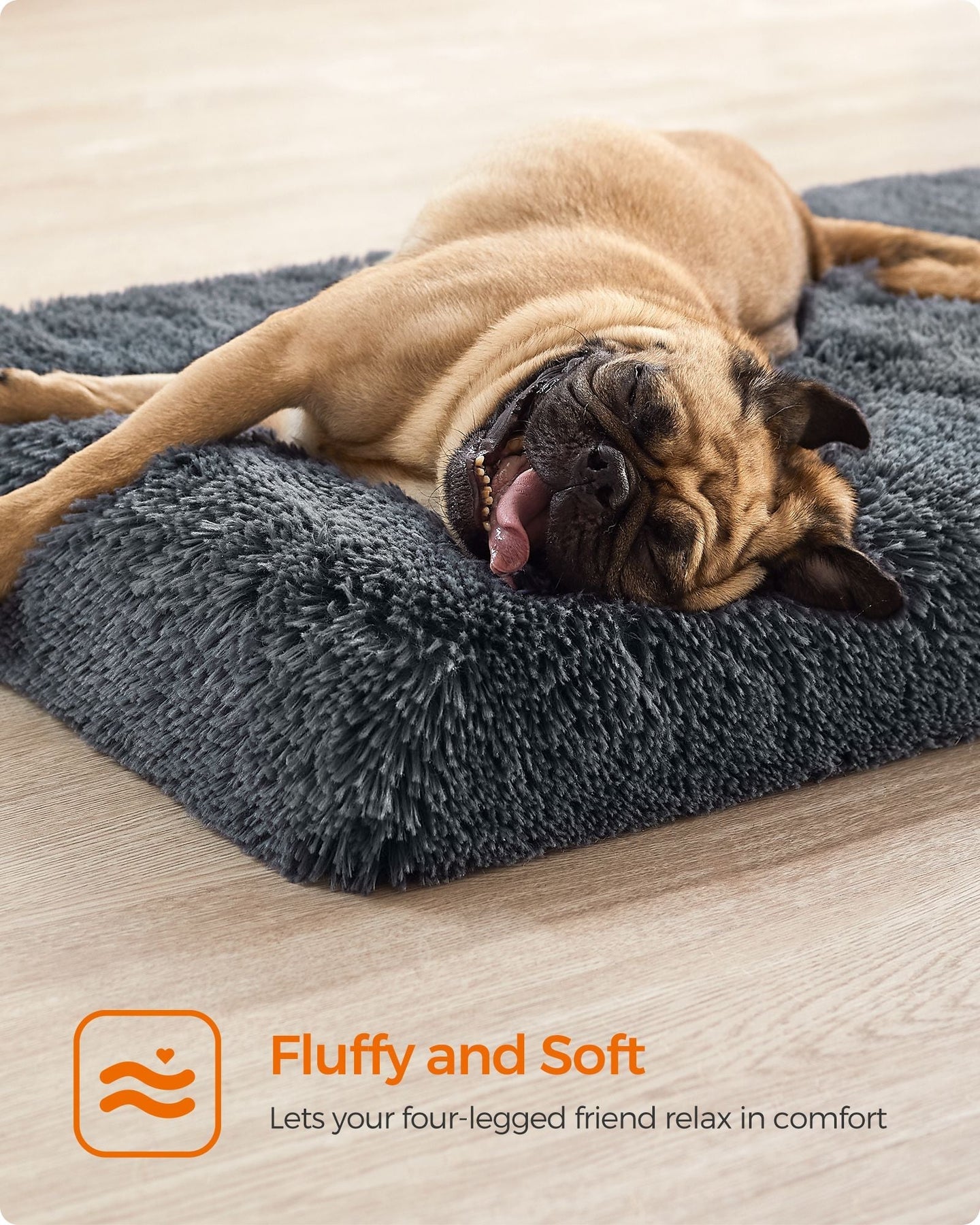 Dog Bed - Egg Crate Foam - Dark Grey - Removable Washable Cover