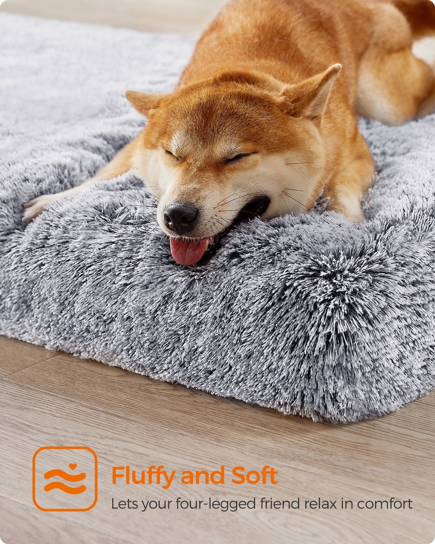 Dog Bed - Egg Crate Foam - Grey Ombré - Removable Washable Cover