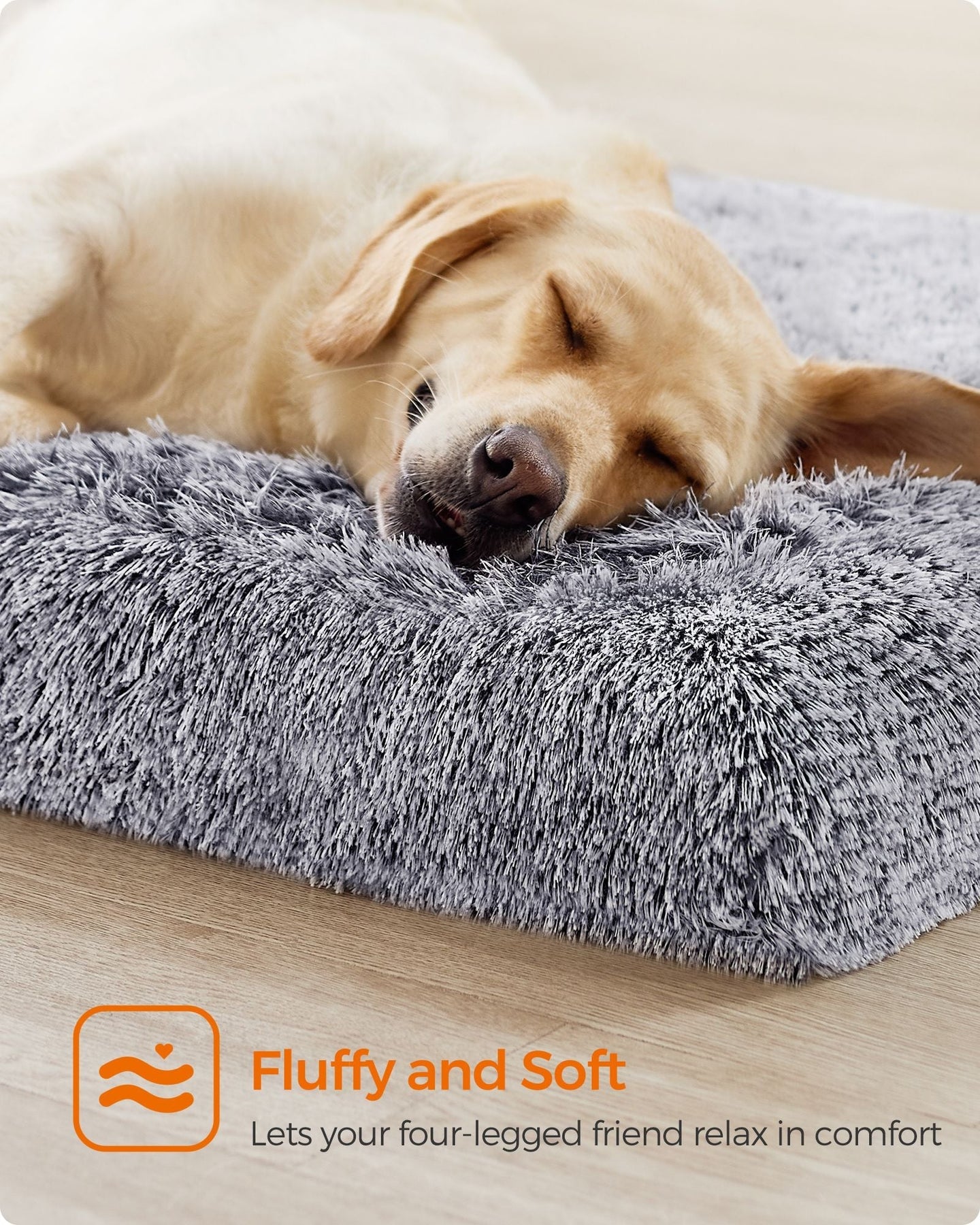 Dog Bed - Egg Crate Foam - Grey Ombré - Fluffy with Removable Washable Cover