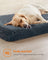 Dog Bed - Egg Crate Foam - Dark Grey - Fluffy Mattress with Removable Washable Cover