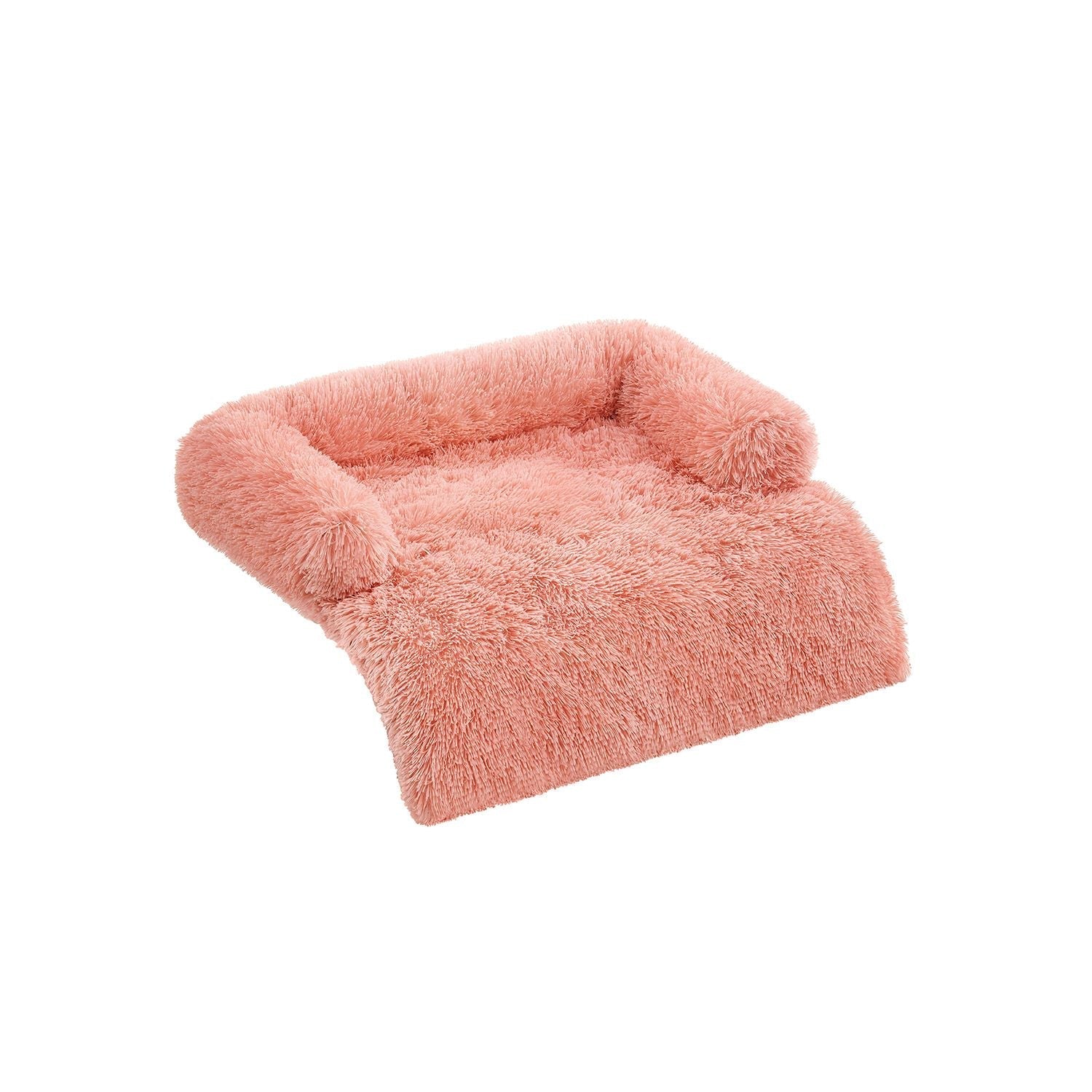 Dog Sofa Bed - Fluffy Fabric - Pink - Medium Size for Comfort