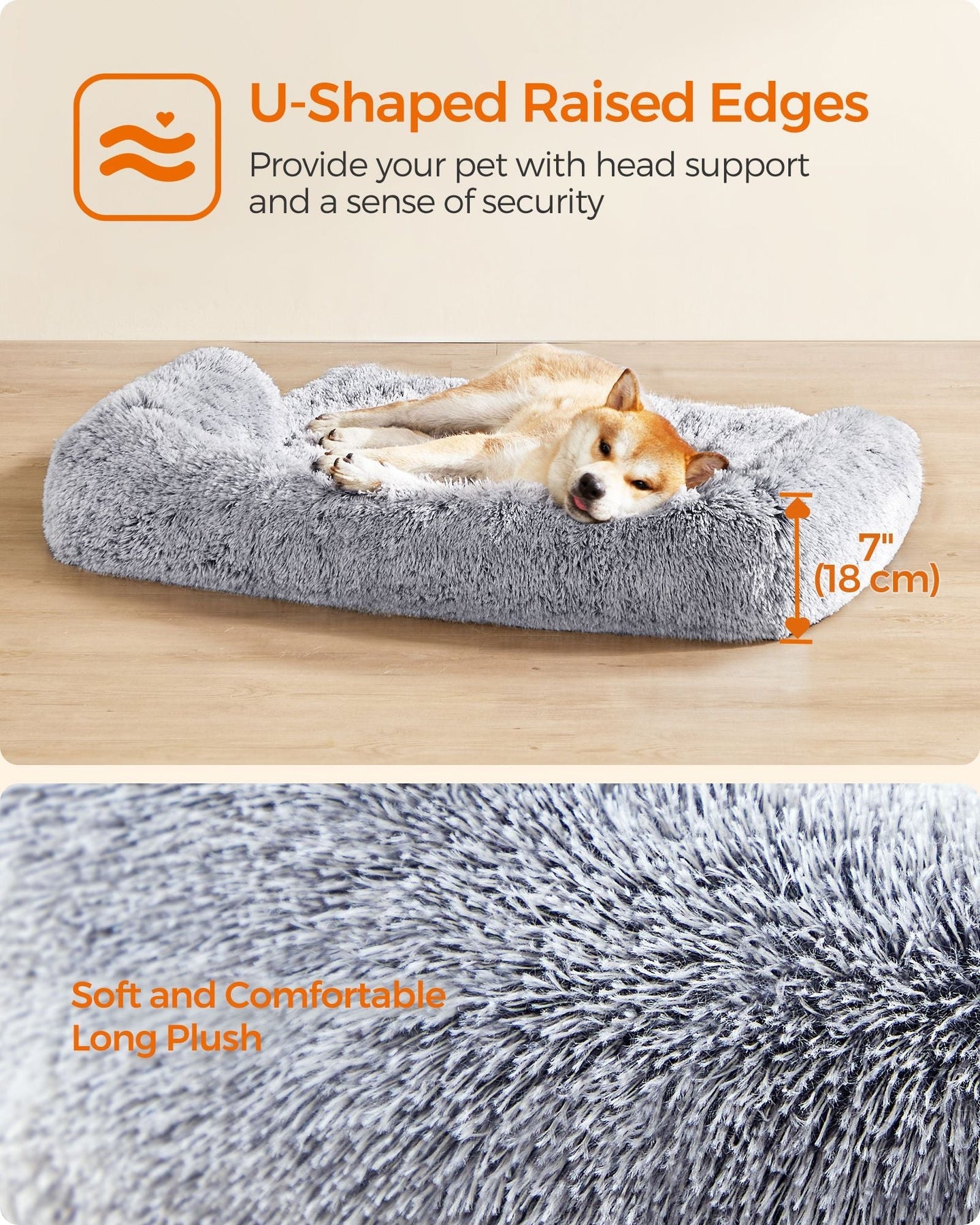 Dog Sofa Bed - Fabric - Grey Ombré - XXL