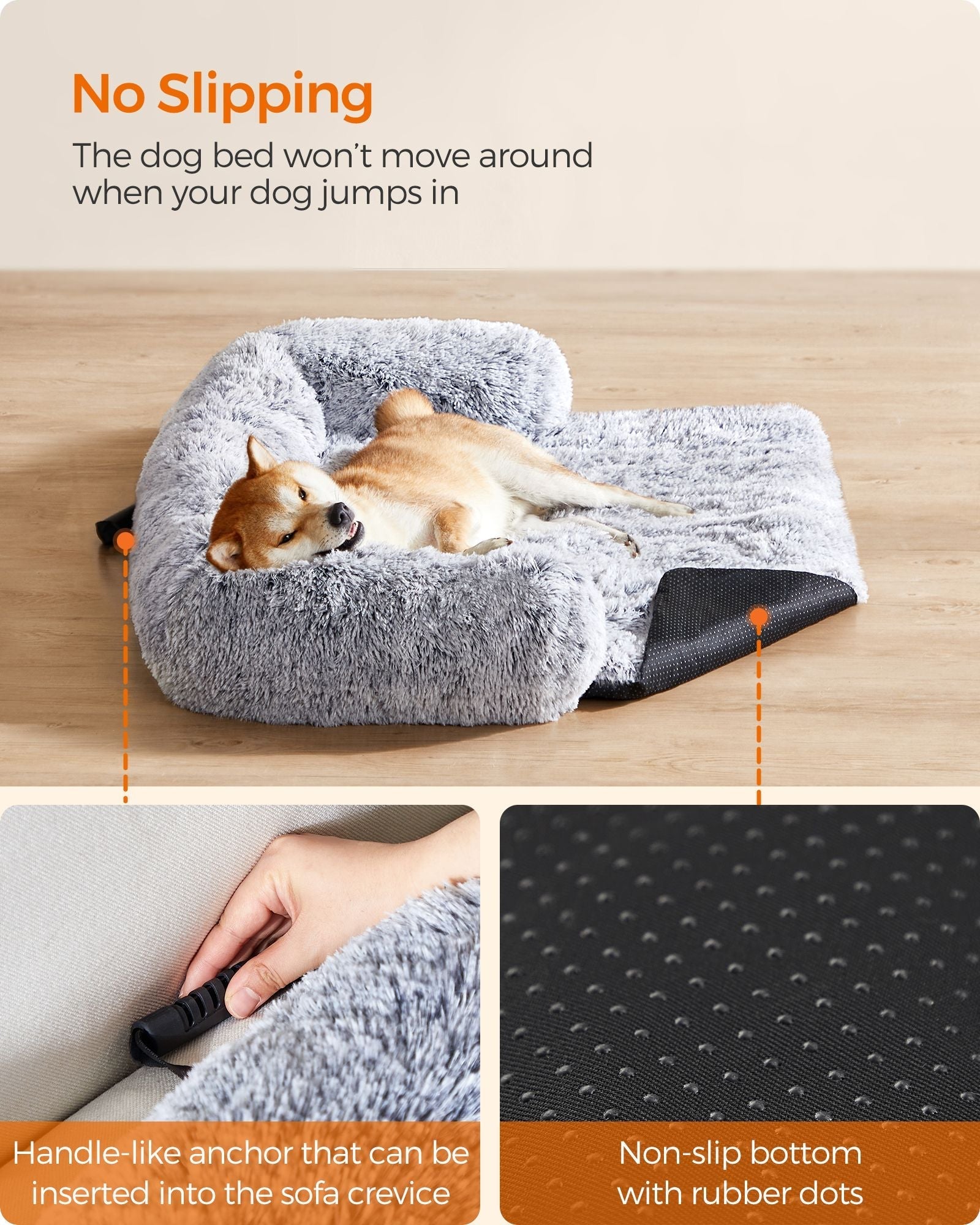 Dog Sofa Bed - Fabric - Grey Ombré - XXL