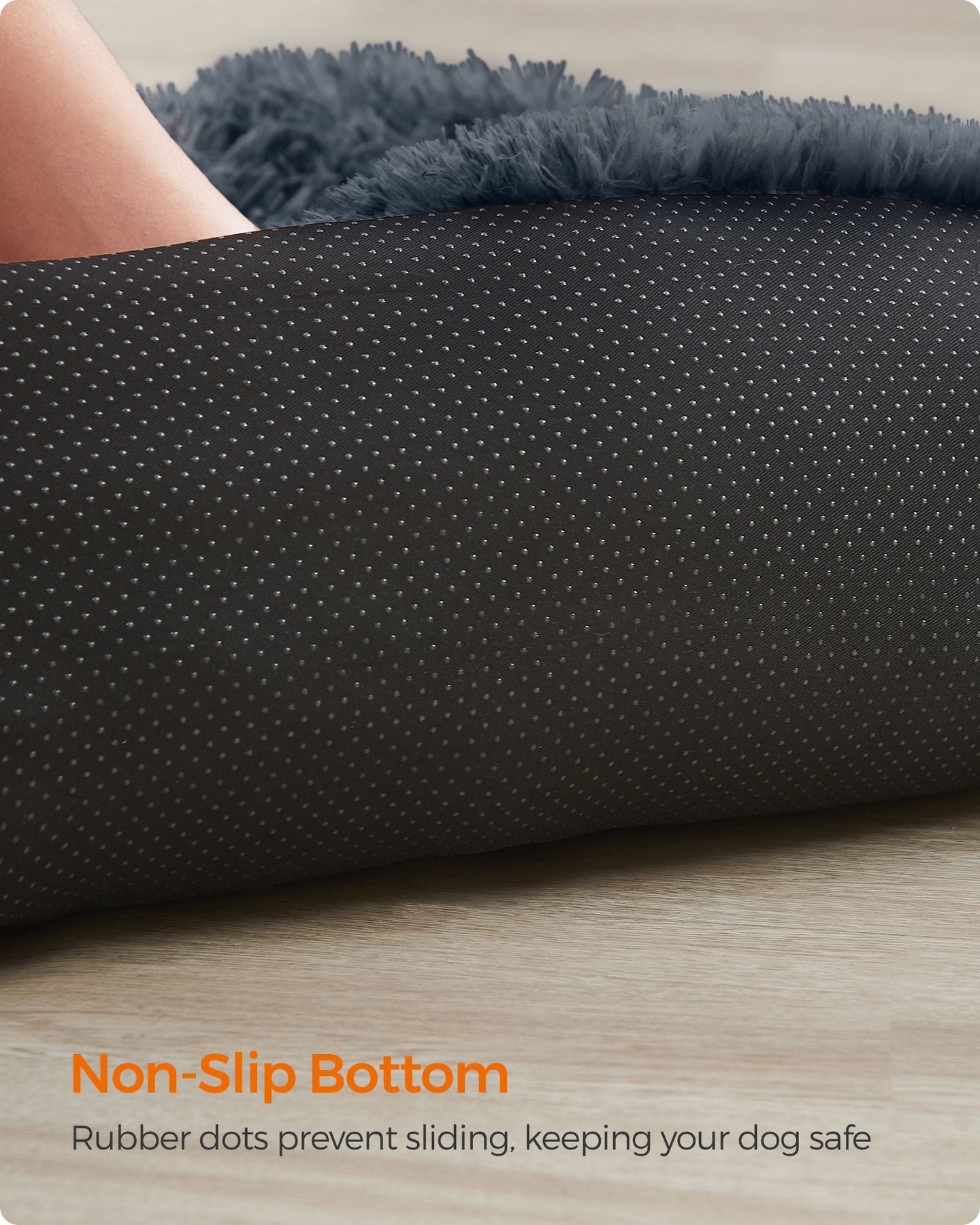 Dog Sofa Bed - Dark Grey - Faux Fur