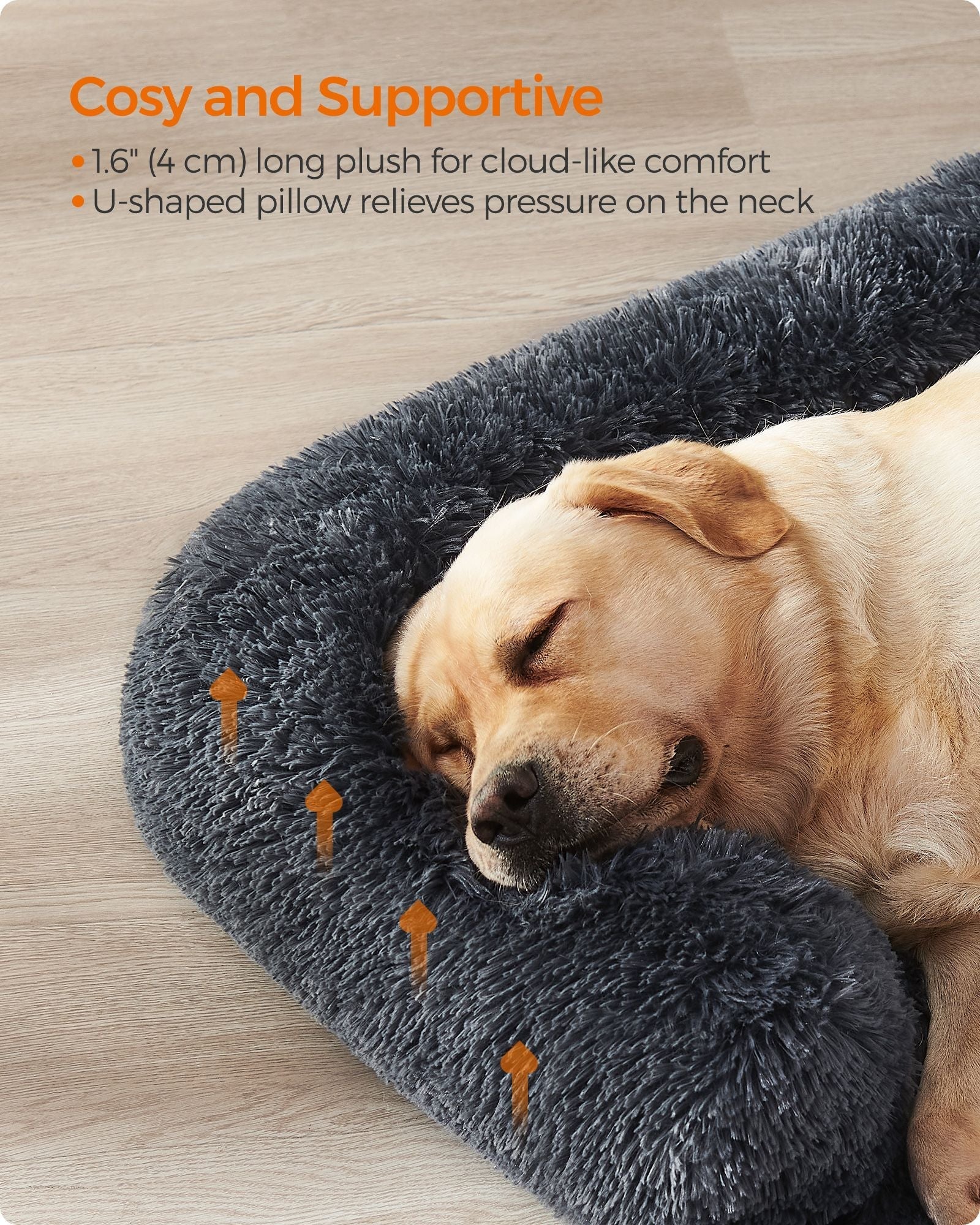 Dog Sofa Bed - Fabric - Dark Grey - XXL Size for Large Dogs