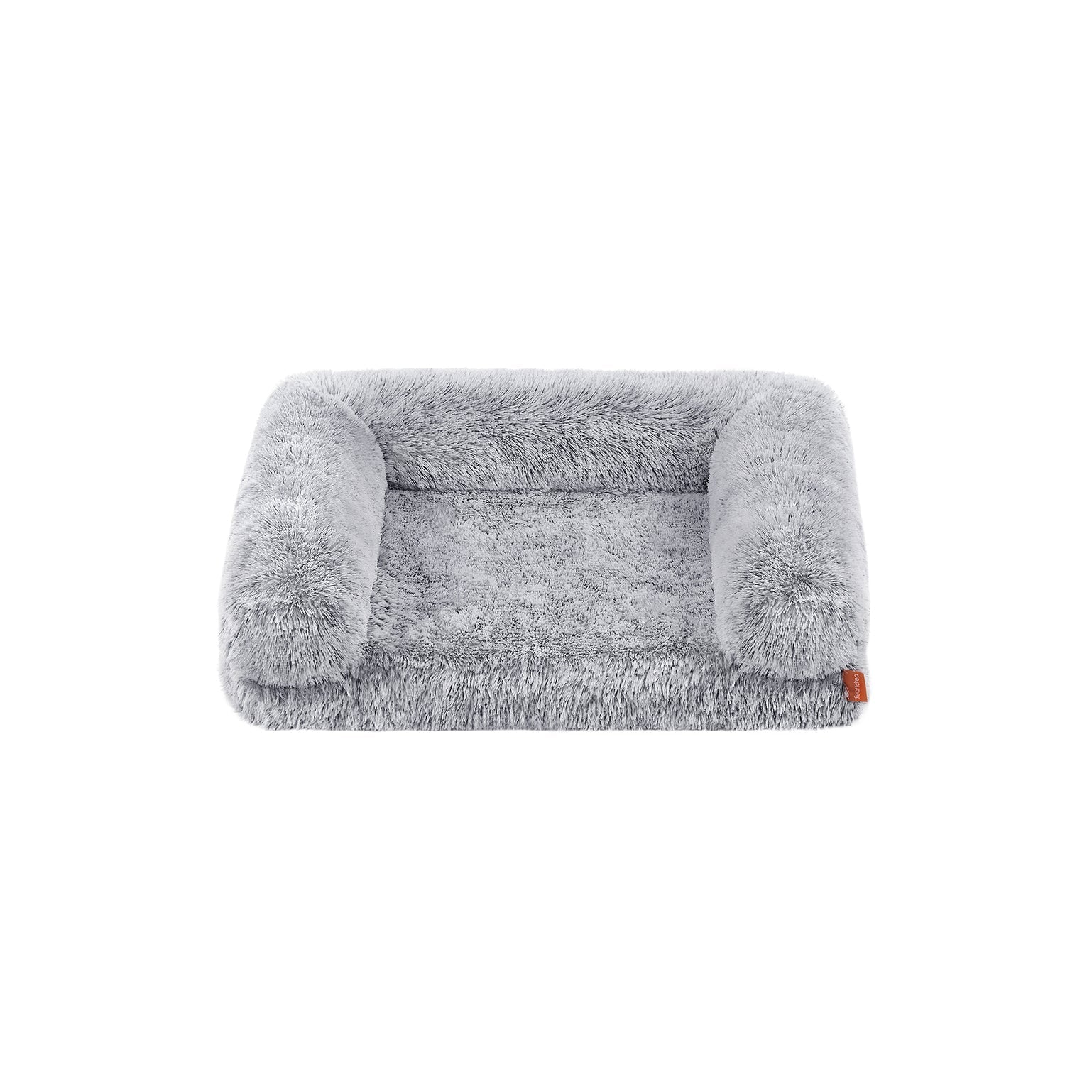 Dog Bed - Egg Crate Foam - Soft Grey - Removable Washable Cover