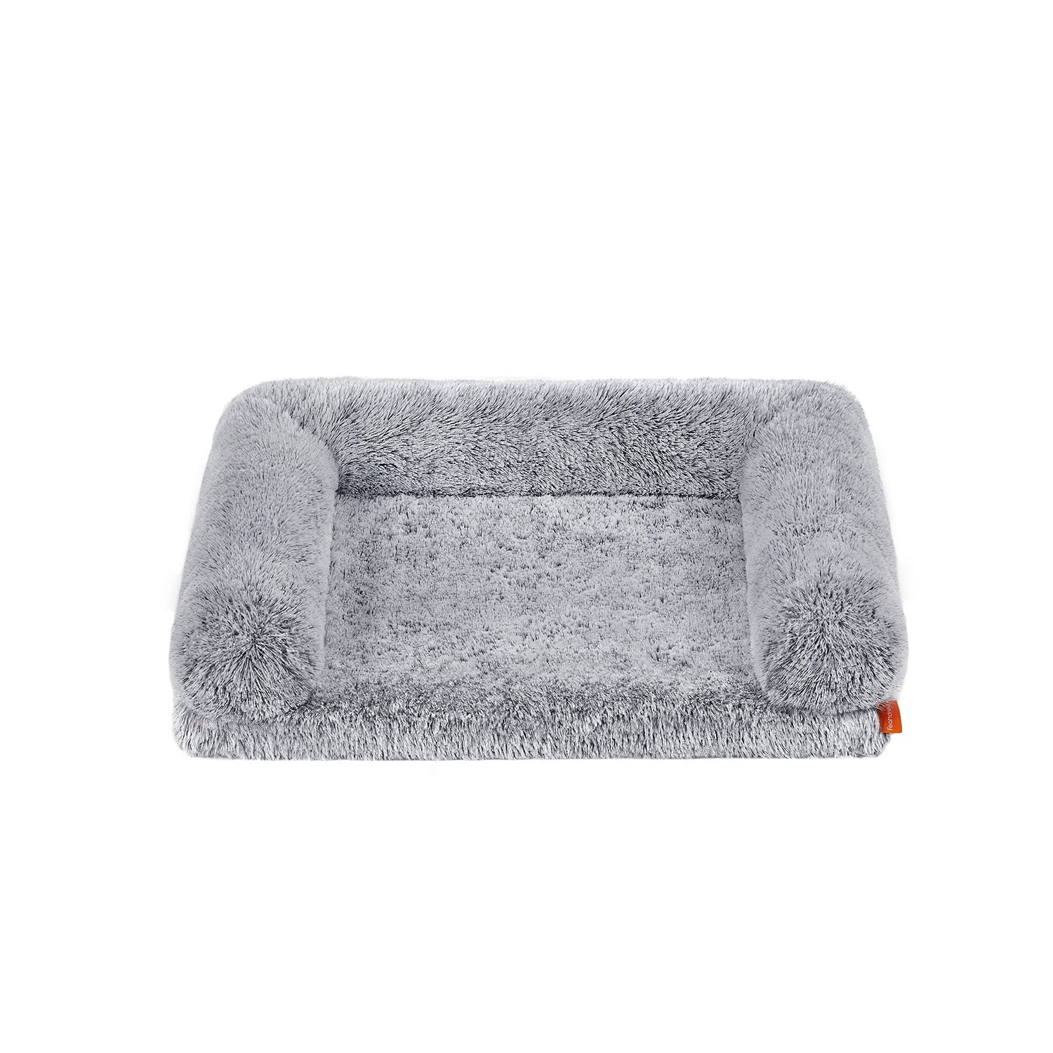 Dog Bed - Egg Crate Foam - Soft Grey - Removable Washable Cover