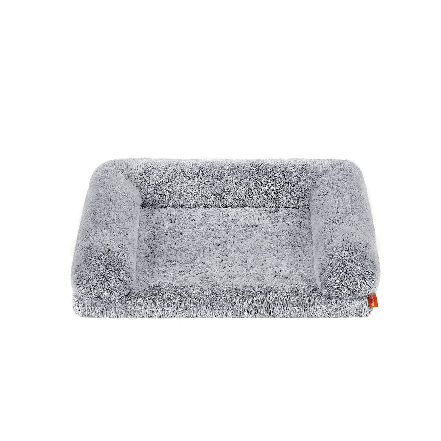 Dog Bed - Egg Crate Foam - Soft Grey - Removable Washable Cover