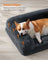 Large Dog Sofa Bed - Egg Crate Foam - Dark Grey - Removable Washable Cover
