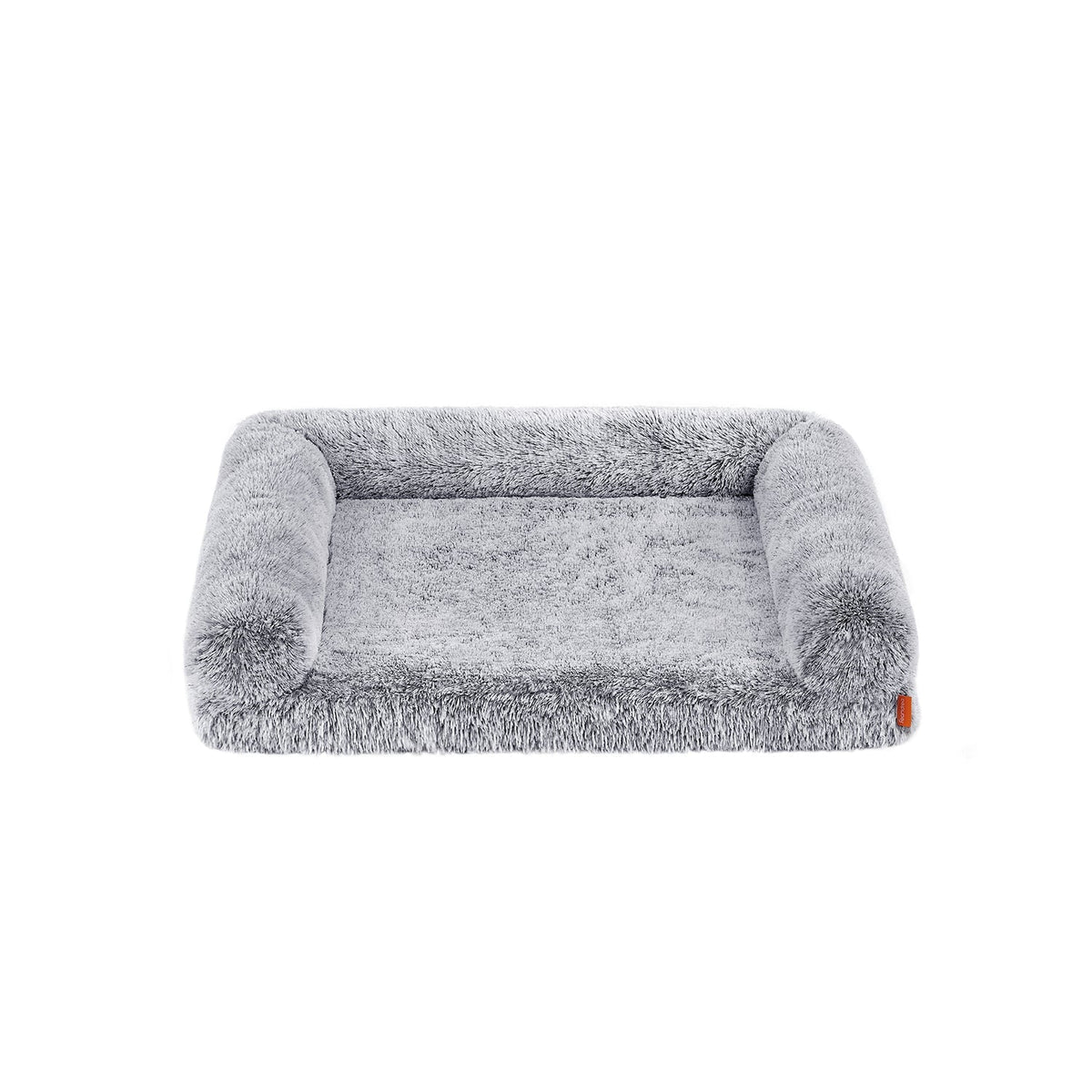 Dog Bed - Egg Crate Foam - Soft Grey - Removable Washable Cover